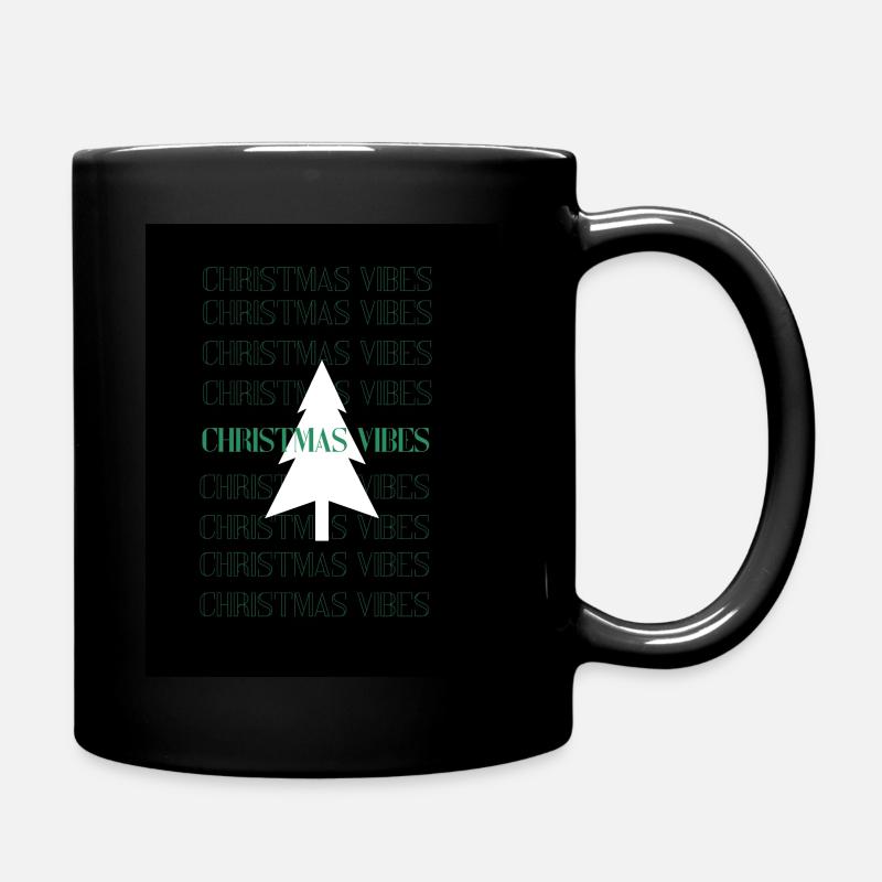 Christmas vibes mit schlichtem Tannenbaum🌲 - Tasse einfarbig - Schwarz
