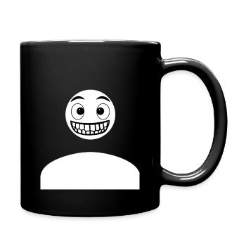 Gruseliges Lustigesabsurdes Gesicht Design - Tasse einfarbig - Schwarz - Rechts