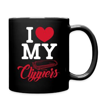 I love my clippers Design for a barber - Tasse einfarbig - Schwarz - Rechts