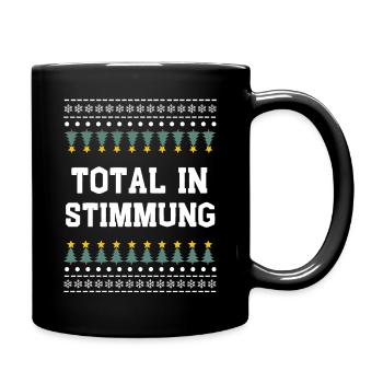 Total in Weihnachtsstimmung - Tasse einfarbig - Schwarz - Rechts