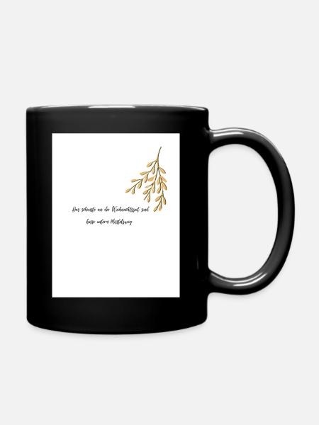 Küssen unterm Mistelzweig - Tasse einfarbig - Schwarz