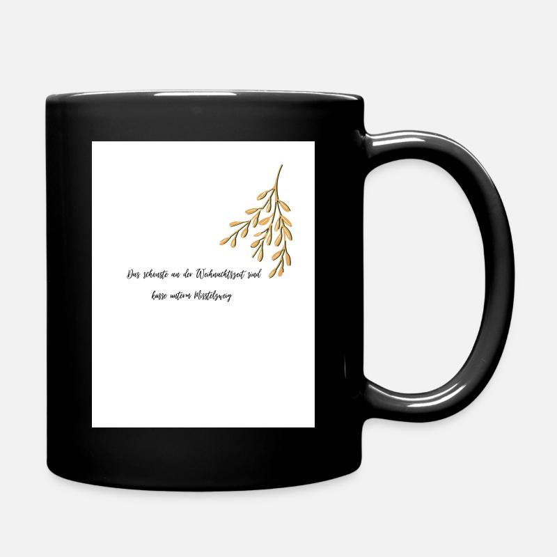 Küssen unterm Mistelzweig - Tasse einfarbig - Schwarz