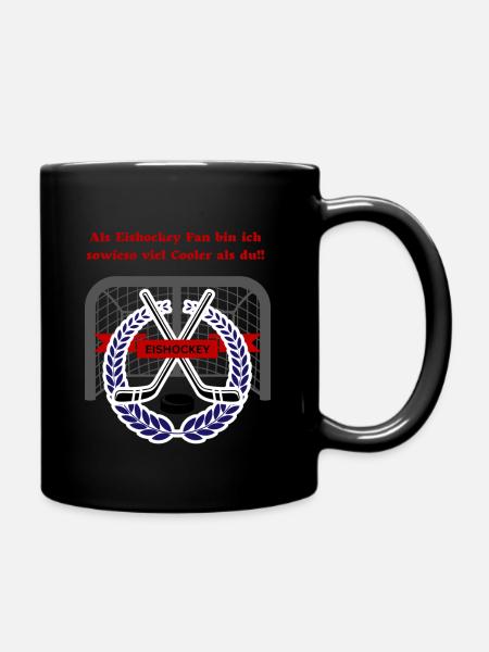 Eishockey ohne Eis mit grauem Tor - Tasse einfarbig - Schwarz