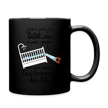 Bébé Et Papa bebetise Cadeau Naissance - Mug uni - noir - Droite