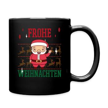 Frohe Weihnachten Familien Freiertage Logo - Tasse einfarbig - Schwarz - Rechts
