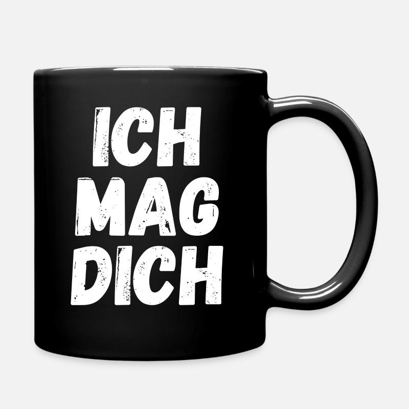Ich mag dich - Tasse einfarbig - Schwarz
