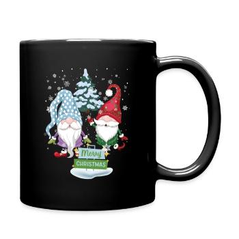 Weihnachts Wichtel - Tasse einfarbig - Schwarz - Rechts