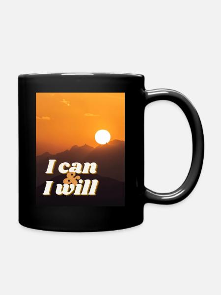 I can & I will - Tasse einfarbig - Schwarz