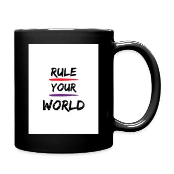 Regiere deine Welt - Tasse einfarbig - Schwarz - Rechts