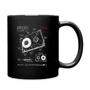 Cassette audio plan - Mug uni - noir - Droite