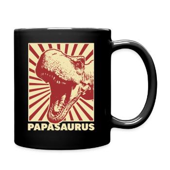 Papa Father Papasaurus Vintage Retro Father's Day - Full Colour Mug - black - Right