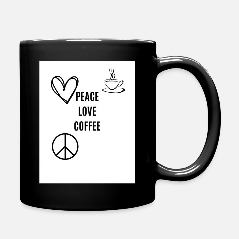 PEACE LOVE COFFEE - Tasse einfarbig - Schwarz