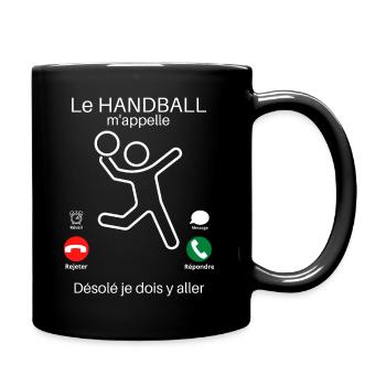 Article humoristique handball. - Mug uni - noir - Droite