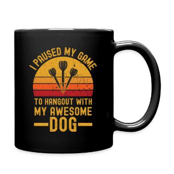 Dart et chien rétro vintage - Mug uni - noir - Droite