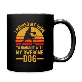 Basketball and dog retro vintage - Full Colour Mug - black - Right
