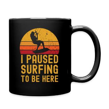 Kitesurf rétro vintage - Mug uni - noir - Droite