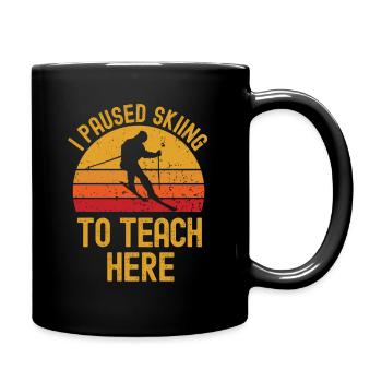 Ski and instructor retro vintage - Full Colour Mug - black - Right