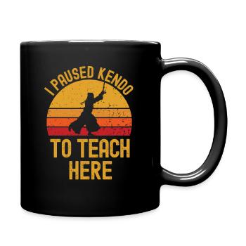 Kendo and teacher retro vintage - Full Colour Mug - black - Right