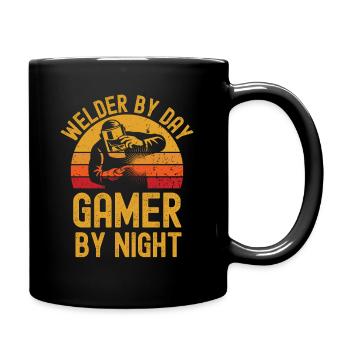 Schweißer und Gamer - Tasse einfarbig - Schwarz - Rechts