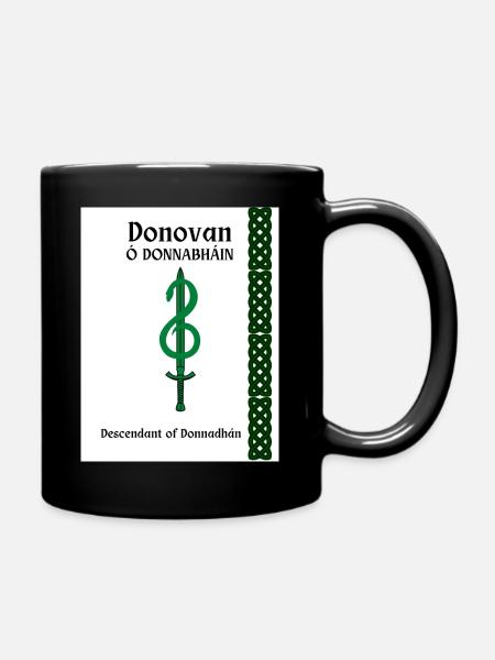 Donovan Surname - Full Colour Mug - black
