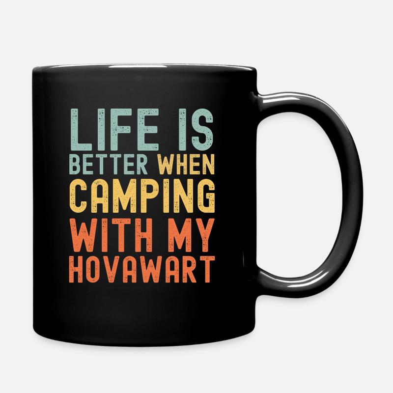 Hovawart Camping retro vintage - Tasse einfarbig - Schwarz