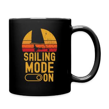 Strandsegeln Mode on retro vintage - Tasse einfarbig - Schwarz - Rechts