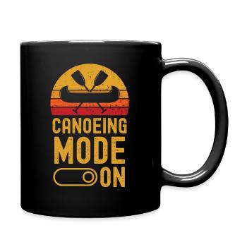 Canoeing Mode on retro vintage - Full Colour Mug - black - Right