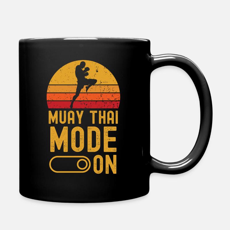 Muay Thai Mode on retro vintage - Tasse einfarbig - Schwarz
