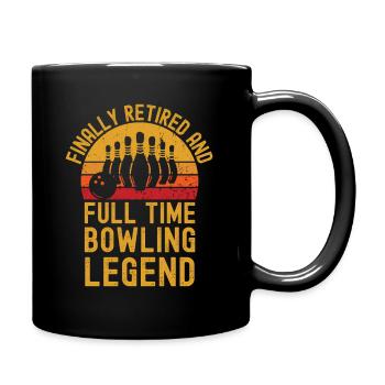 Bowling Pension Bowling retro vintage - Full Colour Mug - black - Right