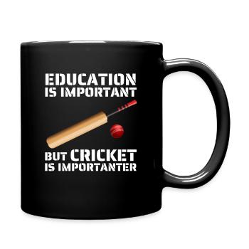Education Is Important But Cricket Is Importanter - Full Colour Mug - black - Right