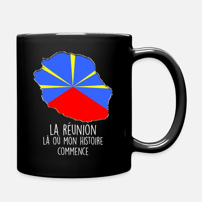 La Reunion Mon histoire Ma Passion Mon Drapeau - Mug uni - noir