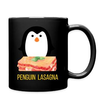 Penguin & Lasagna - Full Colour Mug - black - Right