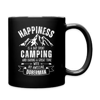 Camping et Doberman - Mug uni - noir - Droite