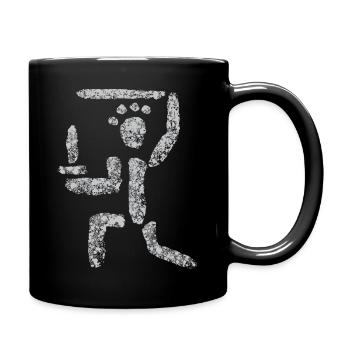 Höhlenmalerei Krieger Figur - Tasse einfarbig - Schwarz - Rechts
