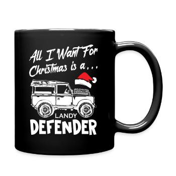 All I Want For Christmas is a Landy Defender - Full Colour Mug - black - Right