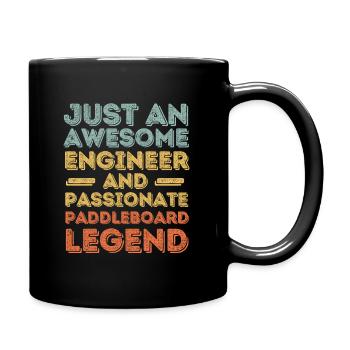 Ingenieur Paddleboard retro - Tasse einfarbig - Schwarz - Rechts