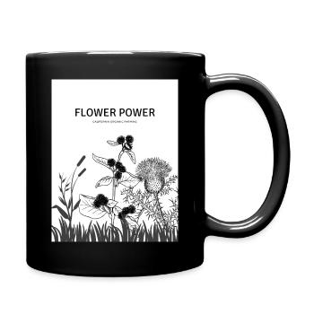 FLOWER POWER - Tasse einfarbig - Schwarz - Rechts
