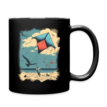 Kite on beach - Mug uni - noir - Droite