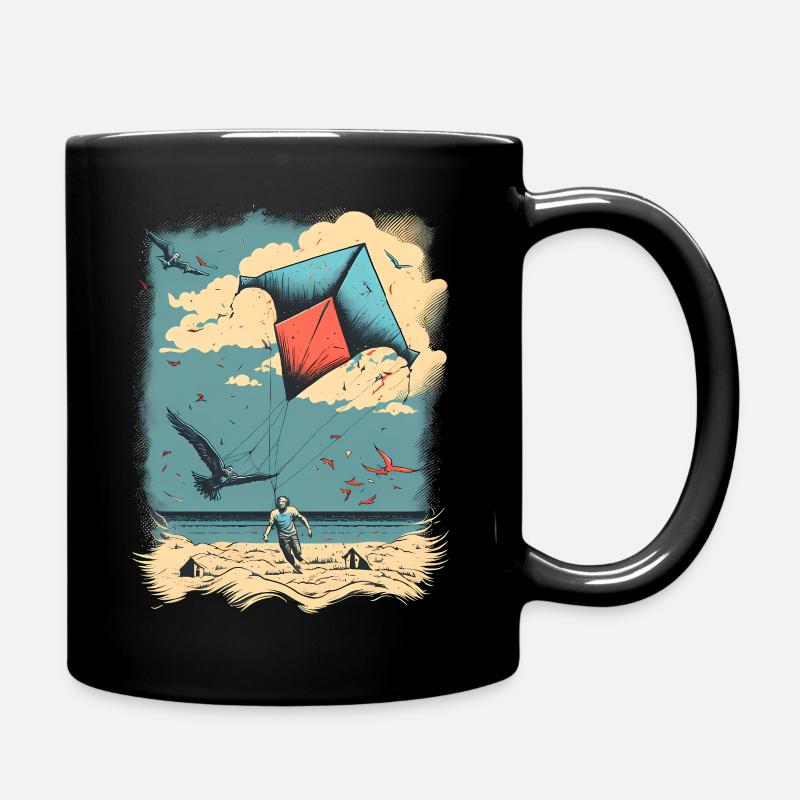 Kite on beach - Mug uni - noir