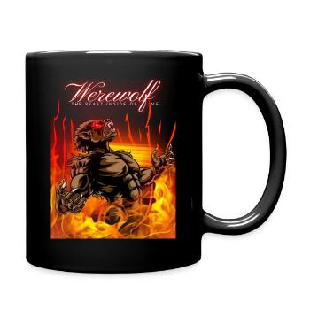 Werewolf Design - Tasse einfarbig - Schwarz - Rechts