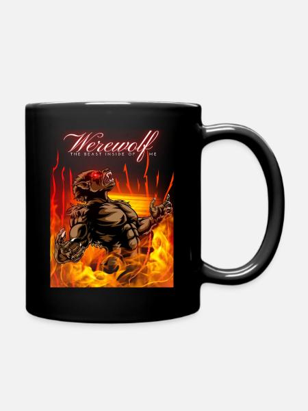 Werewolf Design - Tasse einfarbig - Schwarz