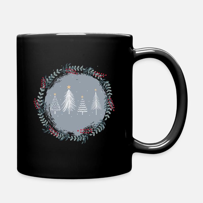 Verschneite Tannen - Tasse einfarbig - Schwarz