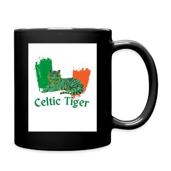 Keltischer Tiger - Tasse einfarbig - Schwarz - Rechts