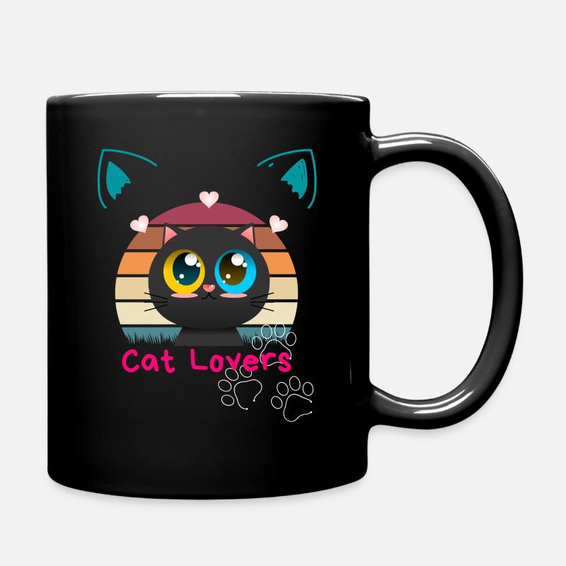"Cat lovers" - Full Colour Mug - black