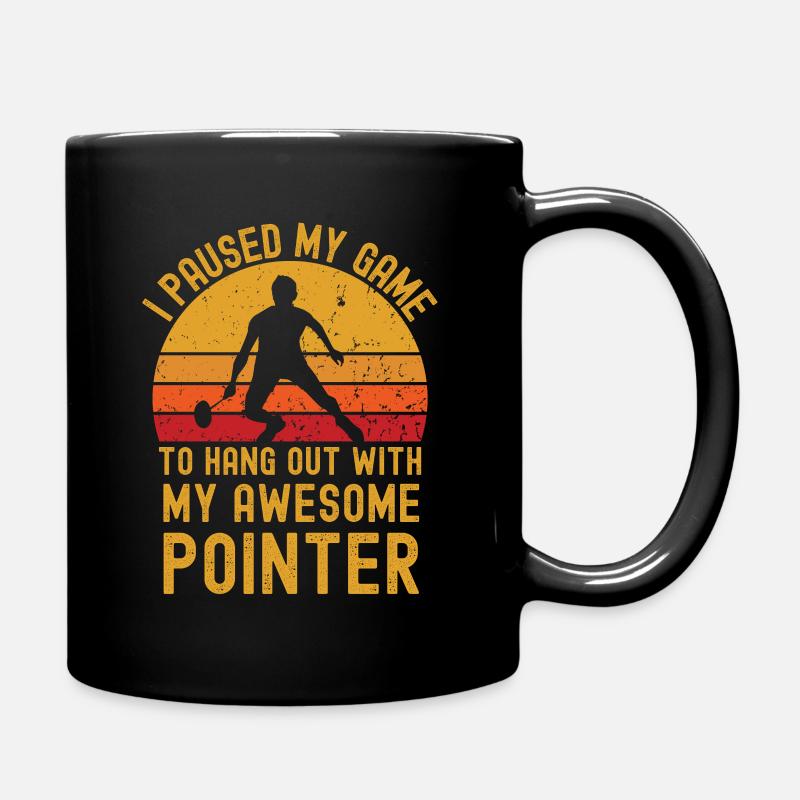Badminton und Pointer - Tasse einfarbig - Schwarz
