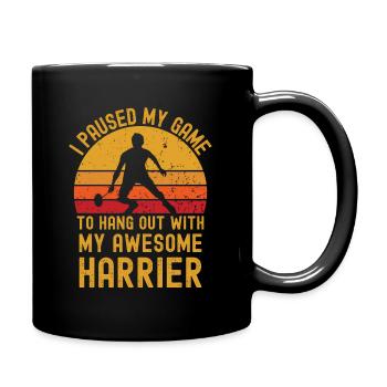 Badminton und Harrier - Tasse einfarbig - Schwarz - Rechts
