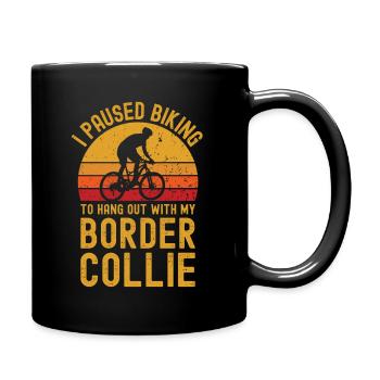 Radfahren und Border Collie - Tasse einfarbig - Schwarz - Rechts