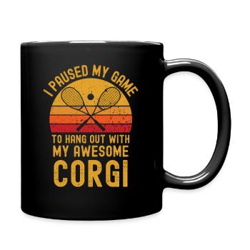 Squash und Corgi - Tasse einfarbig - Schwarz - Rechts