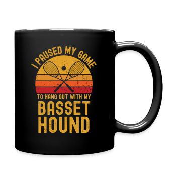 Squash and Basset Hound - Full Colour Mug - black - Right