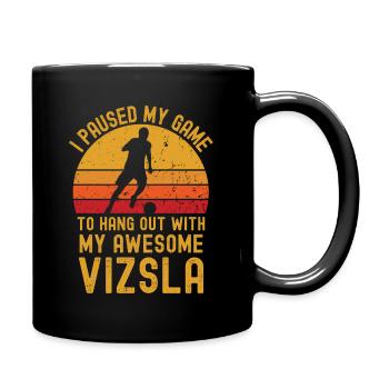 Football and Vizsla - Full Colour Mug - black - Right